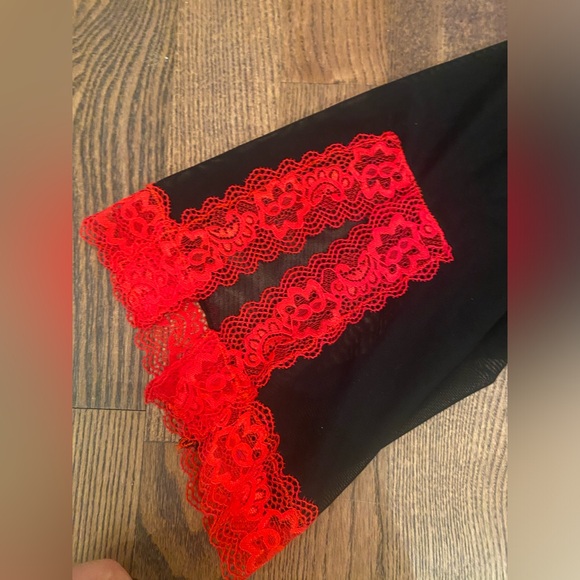 La Vie en Rose Lace Trim Mesh Kimono size XS/S - Picture 7 of 7